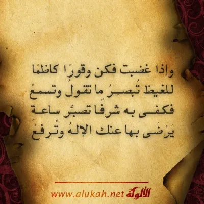 وإذا غضبت فكن وقورًا