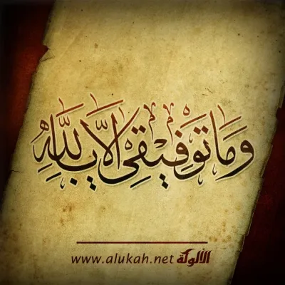 وما توفيقي إلا بالله