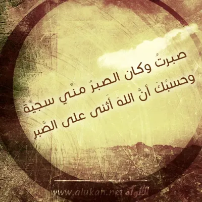 صبرت وكان الصبر مني سجية