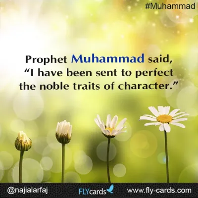 I have been sent to perfect the noble traits of character
